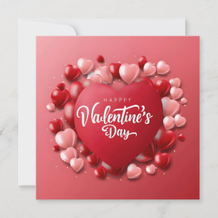 Prettig Valentijnsdag Rode Hart Liefde Feestdagenkaart