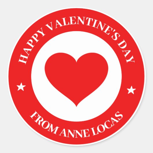 Prettig Valentijnsdag Ronde Sticker (Voorkant)