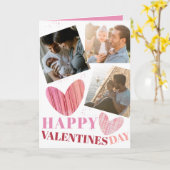 Prettig Valentijnsdag Roze Modern Hart Kaart (Gele Bloem)