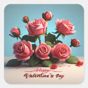 Prettig Valentijnsdag Vierkante Sticker