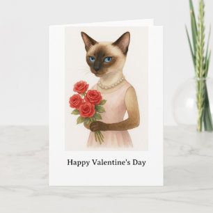 Prettig Valentijnsdag voor Siamese kattenliefhebbe Kaart