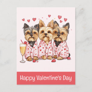 Prettig Valentijnsdag Yorkie Honden Briefkaart