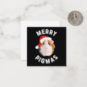 Prettig Varkensfeest Cute en Grappige Cavia Kerstm Notitiekaartje (Voorkant / Achterkant in situ)