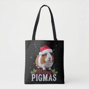 Prettig Varkensfeest Grappige Cavia Kerstman Kerst Draagtas