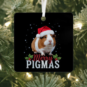 Prettig Varkensfeest Grappige Cavia Kerstmis Kerst Metalen Ornament
