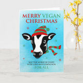 Prettig Vegan Kerstfeest (pas bericht aan binnen) Kaart (Gele Bloem)
