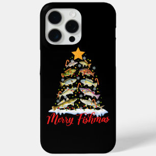 Prettig Visfeest Grappige Kerstboom Lichtjes Vis V iPhone 15 Pro Max Hoesje