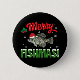 Prettig Visfeest Kerst Vis liefhebber Ronde Button 5,7 Cm