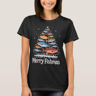 Prettig Visfeest Kerstboom Grappige Vis Vissen Vis T-shirt