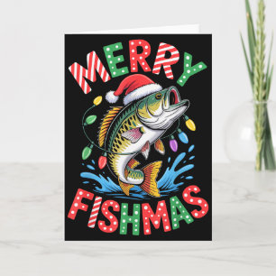 Prettig Visfeest Kerstman Hoed B Vissen Kerst Viss Kaart