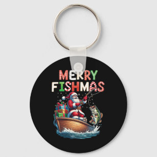 Prettig Visfeest Kerstman Visliefhebbers Grappige Sleutelhanger