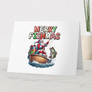 Prettig VisKerstmis Kerstman Visliefhebbers Grappi Kaart