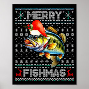 Prettig VisKerstmis Kerstvakantie Kerstman Vissen Poster