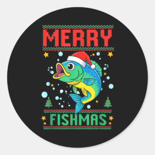 Prettig Vissenmas B Vis Vissen Kerstmis Ronde Sticker