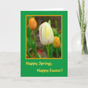 Prettig Voorjaar; Prettig Pasen! LENTE TULPEN Feestdagen Kaart