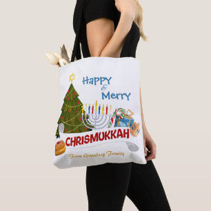 Prettig & vrolijk Chrismukkah met traditioneel ele Draagtas