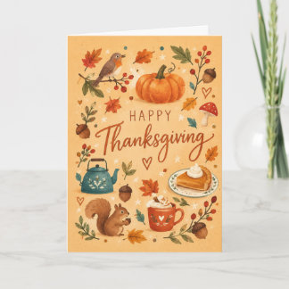 Prettig vrolijke Thanksgiving vakantiegroet Kaart
