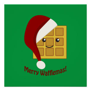 Prettig Waffelemas Kerstmis Waffel Perfect Poster