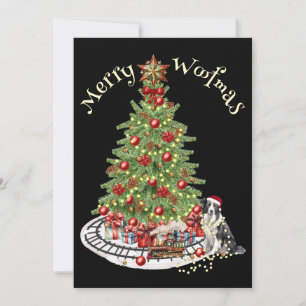 Prettig Woefmas Hond Design- Collie Feestdagenkaart