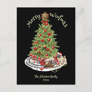 Prettig Woefmas Hond Design- Pug Feestdagenkaart