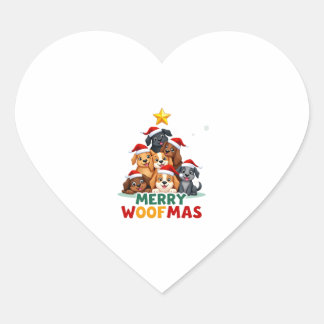 Prettig Woefmas - Prettig Kerstfeest voor hondenli Hart Sticker
