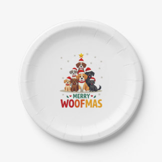 Prettig Woefmas - Prettig Kerstfeest voor hondenli Papieren Bordje