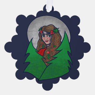 Prettig Yule Godin Kunst Pagan en Wiccan Yule Ornament Kaart