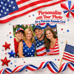 Prettige 4 juli familie foto ansichtkaart briefkaart