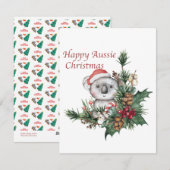 Prettige Australische kerstkaart met koala (Voorkant / Achterkant)