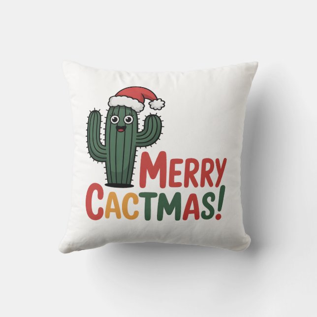 Prettige CactusKerst Kussen (Achterkant)