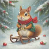 Prettige chippie kerst sticker (Voorkant)