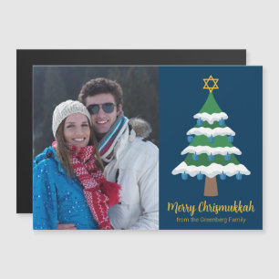 Prettige Chrismukkah Joodse Feestdag Foto Magneet