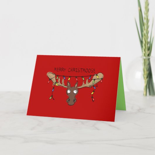 Prettige ChristMoose - Kerstmospengroetkaart Kaart (Voorkant)
