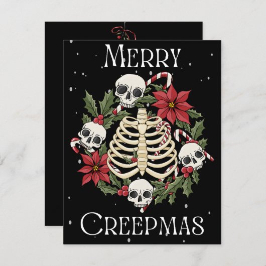 Prettige Creepmas krans Feestdagenkaart (Voorkant / Achterkant)
