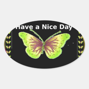 Prettige Dag: Mooie oneindigheid vlinders kunst Ovale Sticker