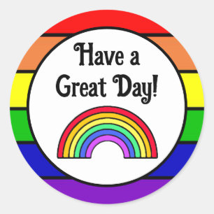 Prettige dag Regenboog Ronde Sticker