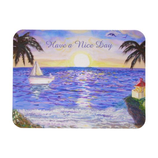 Prettige Dag Strand Magneet (Horizontaal)