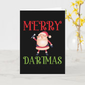 Prettige Dartmas - Prettig Kerstmis Dart Kaart (Gele Bloem)