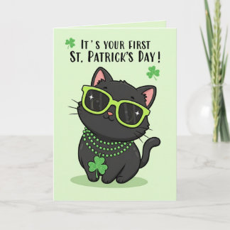 Prettige eerste St. Patrick's Dag Baby Lieve Kitte Feestdagen Kaart