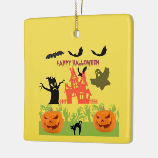 Prettige en spookachtige Halloween Keramisch Ornament