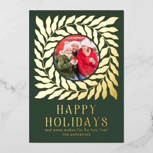 Prettige feestdagen 2 Foto Modern Script Bold Flor (Voorkant)