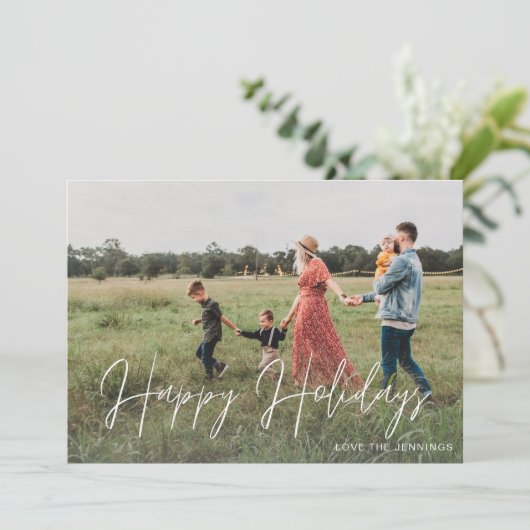 prettige feestdagen 2-kaart voor modern script (Staand voorkant)