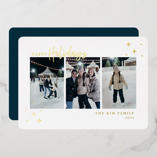 prettige feestdagen 3 foto (Voorkant / Achterkant)
