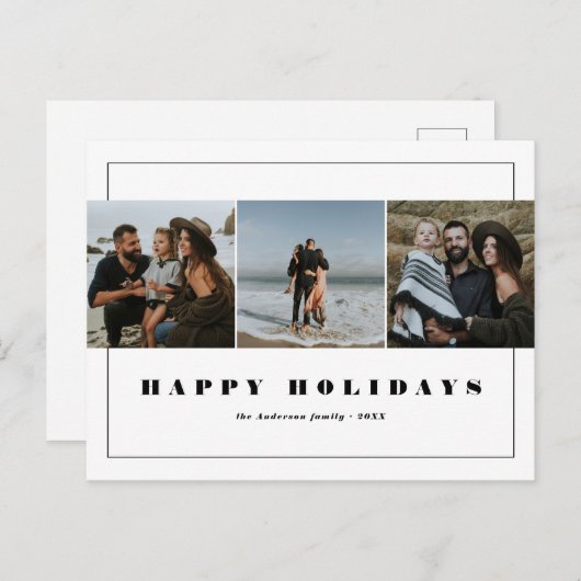 Prettige feestdagen 3 Foto zwart-wit (Voorkant / Achterkant)