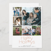 prettige feestdagen 6 fotocollage modern feestdagenkaart (Voorkant / Achterkant)
