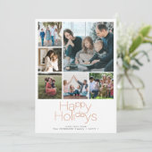 prettige feestdagen 6 fotocollage modern feestdagenkaart (Staand voorkant)