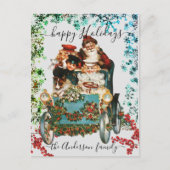 Prettige feestdagen Aangepaste Chic Ephemera Briefkaart (Voorkant)