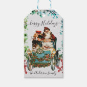 Prettige feestdagen Aangepaste Chic  Ephemera Cadeaulabel (Voorkant)