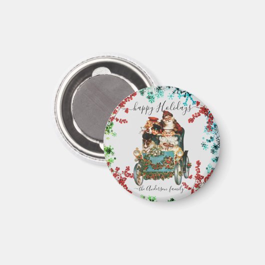 Prettige feestdagen Aangepaste Chic Ephemera Magneet (Voorkant / Achterkant)