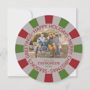 Prettige feestdagen aangepaste foto- en naamkaart feestdagenkaart